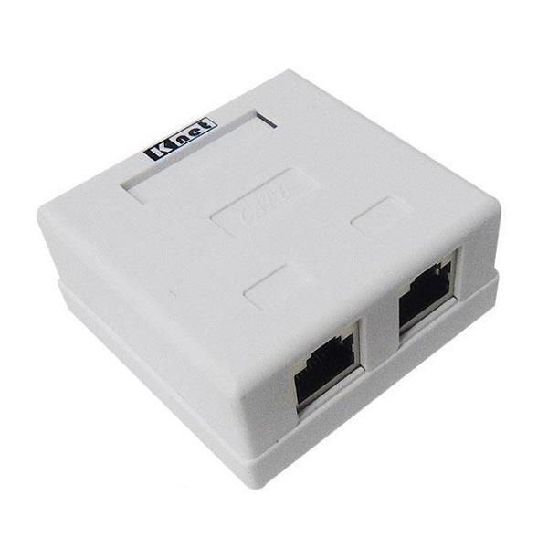 باکس پریز روکار با کیستون CAT6 STP دو پورت کی نت